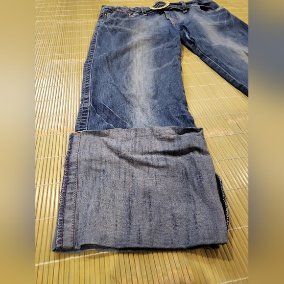 ♡ SOLD ON EBAY ♡ Baby Phat Jeans Co 11 Y2K Cropped Capri Blue Denim - Picture 3 of 14